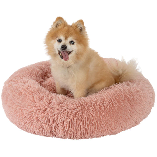 Calming Dog Bed for Large Medium and Small Pets-Cats and Dogs Anxiety Relief and Orthopedic Support Donut Bed-Self Warming Comfy Ultra Soft Faux Fur Plush Bed with Anti Slip Bottom in 3 Custom Sizes